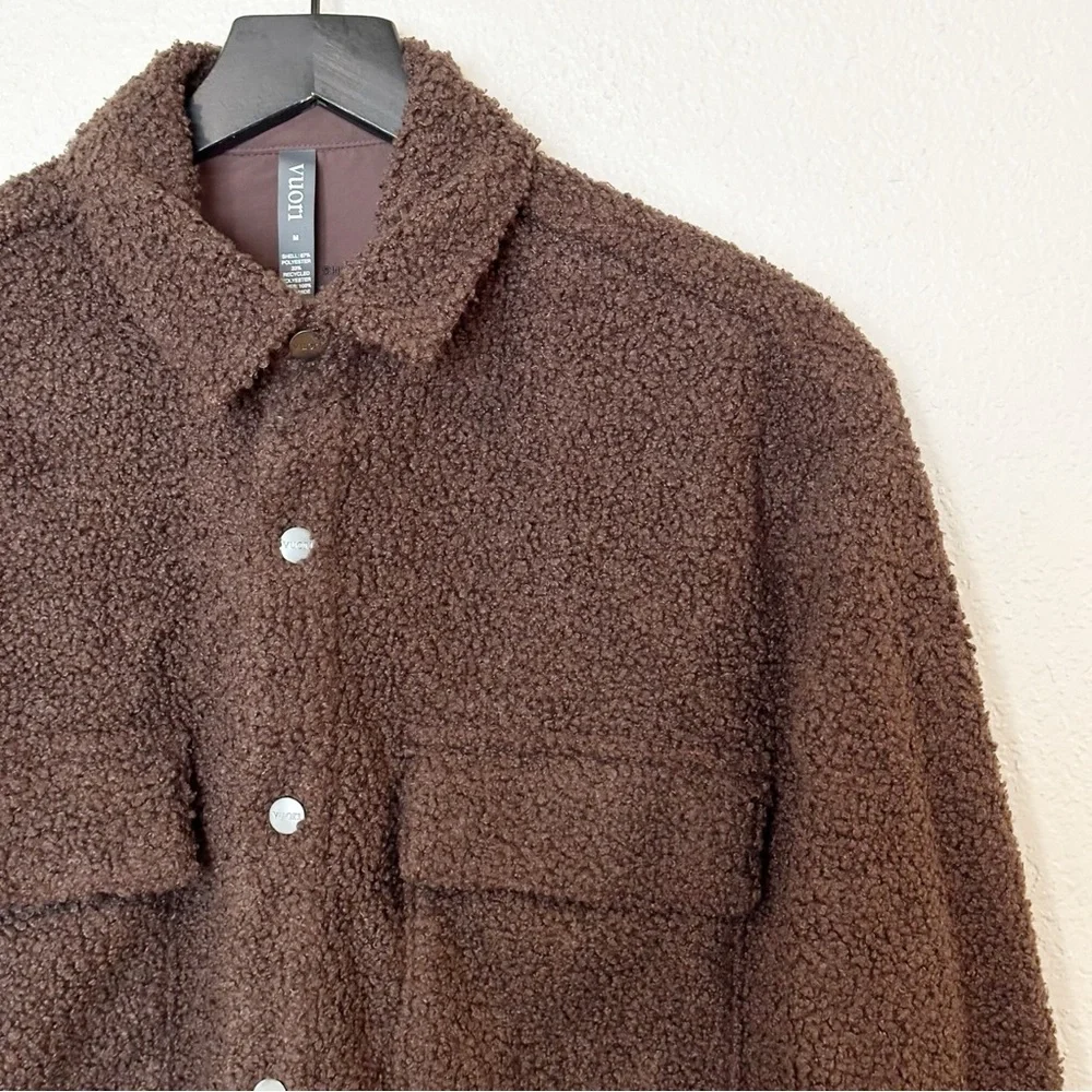 Vuori Jacket Womens M Sycamore Short Shirt Jacket Snap Button Fleece Brown Java - Picture 4 of 9